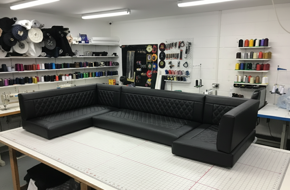 Black Bentley style cushions Blue Note Upholstery